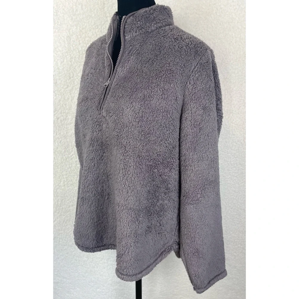 (NWT) H&M • Dusty Purple Quarter-Zip Sherpa Fleece Jacket, M - Picture 4 of 12